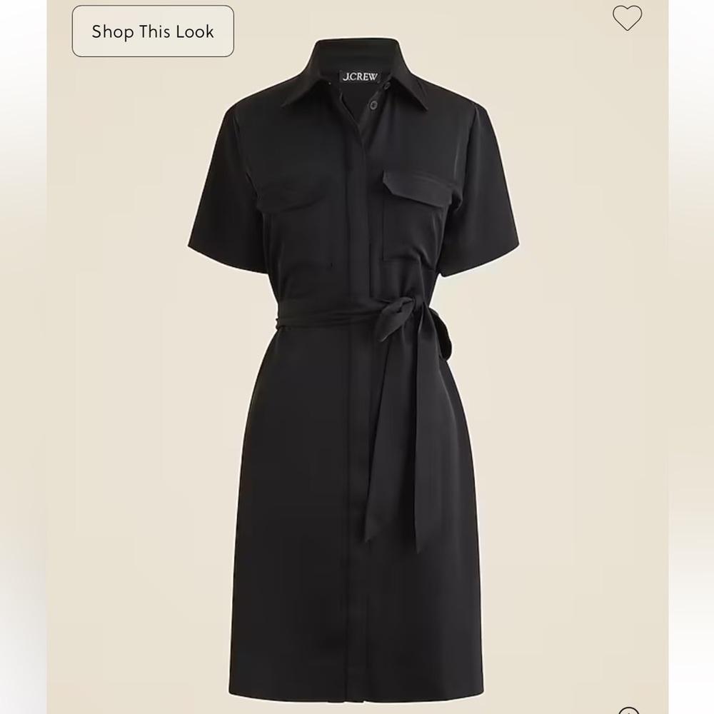 J. Crew Elegant Mini Satin Shirt Dress